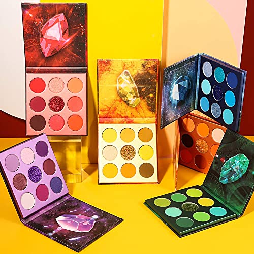 docolor 19PCs Bastet Cat Makeup Brush Set + 54 Colors Gemstone Eye Shadow Palette Premium Synthetic Kabuki Foundation Blending Face Powder Blush Concealers Eyeshadow Fan Make Up Brushes Set