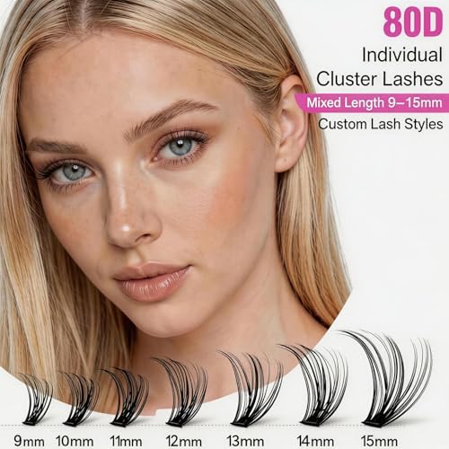 DIY Lash Extension Kit - 280PCS 80D Cluster Lashes 9-15mm