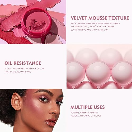 MAEPEOR Cream Blush 9 Color High-Pigmented Smooth Buildable Face Blush Long-Lasting Natural Look Blusher (Color 02)