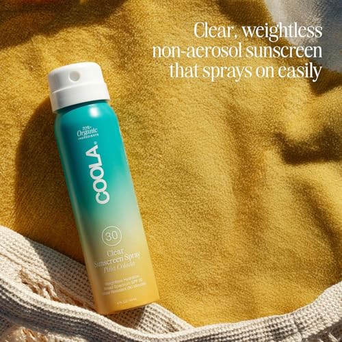 COOLA Organic Sunscreen SPF 50 & 30 Sunblock Spray Kit, Dermatologist Tested Skin Care for Daily Protection, Vegan and Gluten Free,Travel Size, 2 Fl Oz, 3 Pack