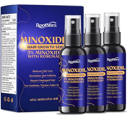 RootStim 5% Minoxidil Hair Growth Treatment - 3-Pack for Men & Women