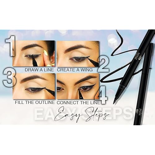 Black Liquid Eyeliner - Water Proof Ultra Matte Long Lasting Slim Jet - Black Eye Liner - 100% Intense Black - Smooth Easy Application Pen Liner