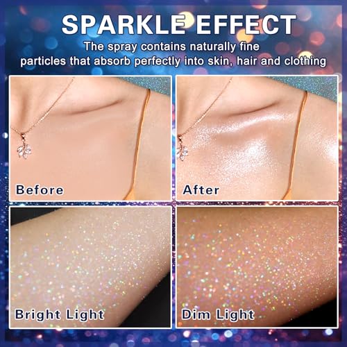 Silver Holographic Body Glitter Spray – Hair & Shimmer