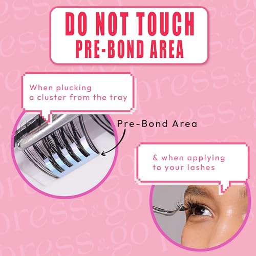 i-ENVY Press&Go Self-Adhesive Eyelashes, No Glue Needed False Eyelash Clusters, Easy Application 1 Step Press-On Lashes, No Damage or Residue (Special Day Spiky)