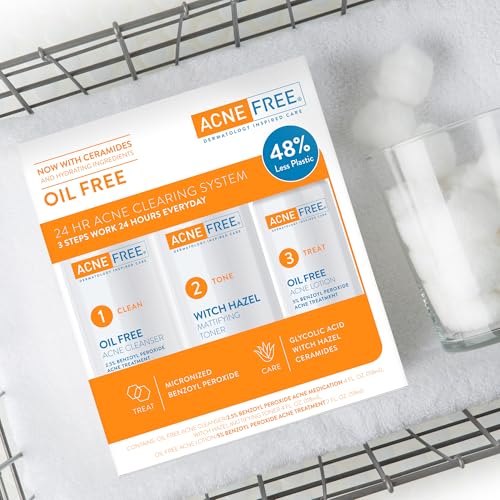 AcneFree 3-Step 24 Hour Acne Treatment Kit with Benzoyl Peroxide