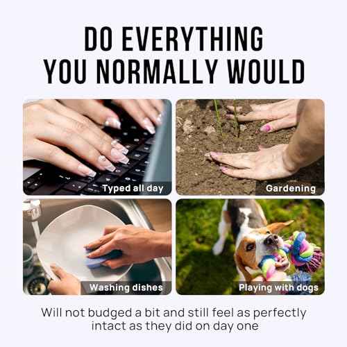 BTArtbox Press On Nails Almond - Short Gold Foil Press On Nails with Glue for Women, Semi-Transparent Soft Gel Glue On Nails in 16 Sizes - 32 Stick On Nails Kit, Gold End