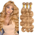 Honey Blonde Body Wave Human Hair 3 Bundles - 10 12 14 inch