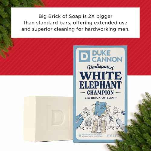 Duke Cannon Supply Co. White Elephant Bar Soap - 10oz Large Soap Brick with Citrus Musk Scent - Holiday Gag Gift, Funny White Elephant Gift Idea