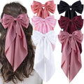 Large Bow Hair Clips for Women - 6 Pack Satin Barrettes