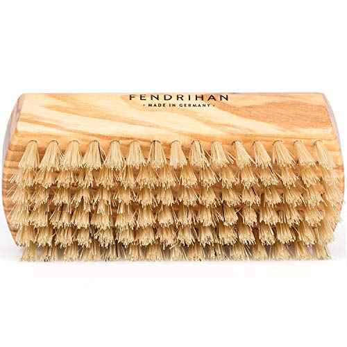 Fendrihan Dual Sided Olivewood Nail Brush with Pure Boar Bristles 3.7" (Made in Germany)
