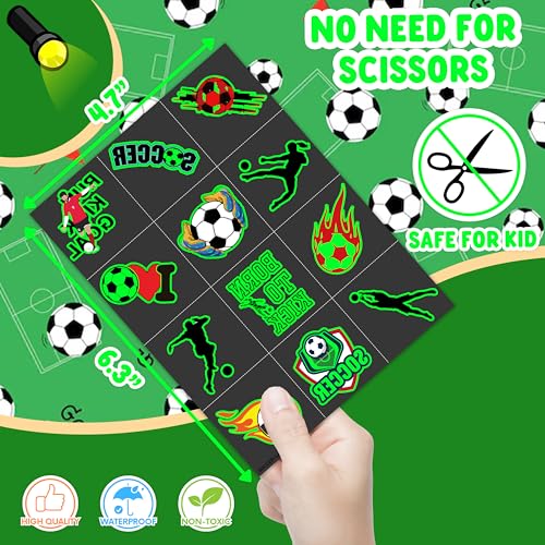 96 Glow In The Dark Soccer Temporary Tattoos | Party Favors