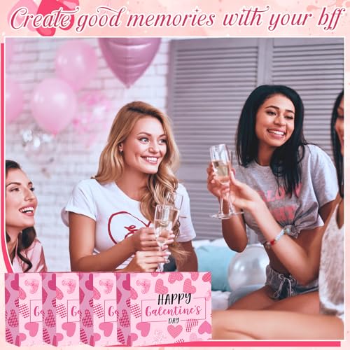 Abbylike 40 Pcs Galentine's Day Gift Include Gift Box Glass Cup Makeup Bags Plush Socks Greeting Cards Velvet Hair Scrunchies Bracelets Sunglasses for Women Friend Bestie Valentine Party Favors