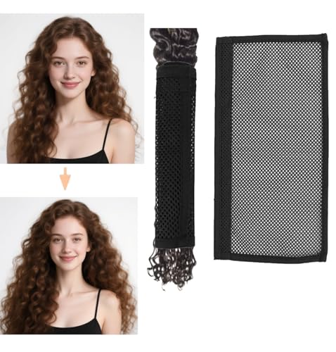 No Heat Hair Curling Nets for Loose Waves & Ringlets - 13 Inch Black, 2 Pack