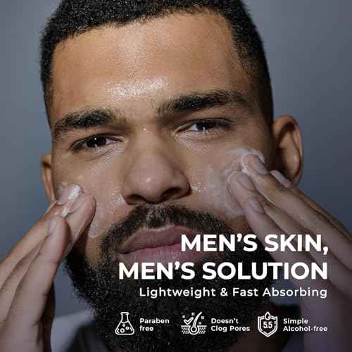 6 in 1 Face Cream for Men: Anti-Aging Mens Moisturizer - Firming Peptide & Hyaluronic Acid & Squalane - Wrinkles Cream Crepy Skin Eye Bag Treatment 2PCS