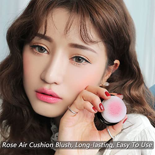 Loose Powder Air Cushion Blush Natural Blusher Bright Shimmer Face Blush for Cheek Highly Pigmented Makeup Easy to Blend Makeup Blushin, All Day Wear(02#)