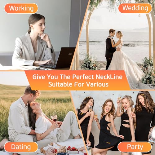 Neck Tape Lifting Invisible - 30PCS Instant Lift for Sagging Skin & Wrinkles, Hypoallergenic Neck Behind Lift Tape for All Skin,Improved Elastic Band Design (4 Elastic Bands + 30 Refill Patches)