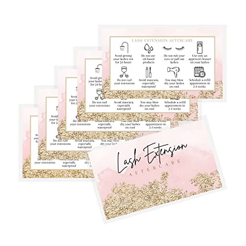 Lash Extension Aftercare Cards 50 Pack | Business Card Size