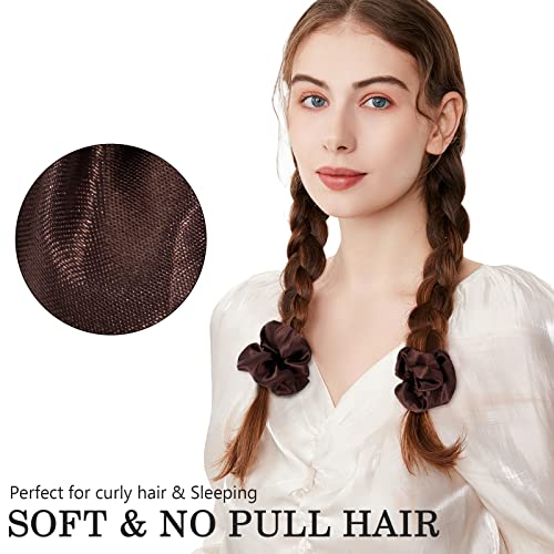 ADRIONE Satin Scrunchies 60 Pack - Silk Hair Ties for Women