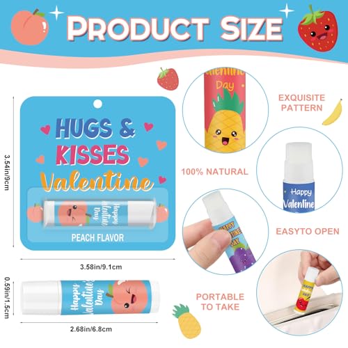 24 Pcs Valentine's Galentine's Day Gifts Bulk Lip Balms Valentine's Day Party Favors Travel Size Lip Moisturizer Care Class Valentine Gifts for Women Teachers Staff Coworkers Wedding Bridal Shower