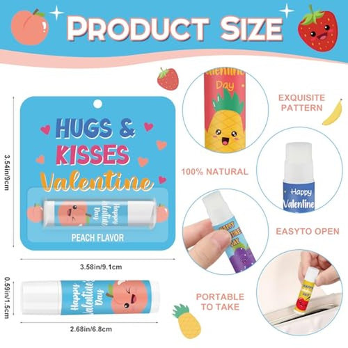24 Pcs Valentine's Galentine's Day Gifts Bulk Lip Balms Valentine's Day Party Favors Travel Size Lip Moisturizer Care Class Valentine Gifts for Women Teachers Staff Coworkers Wedding Bridal Shower