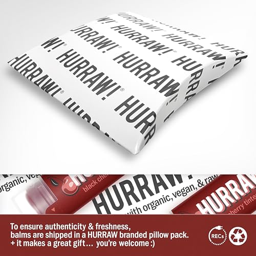 Hurraw! Black Cherry Tinted Lip Balm: (Sheer Red Tint) Organic, Certified Vegan, Cruelty and Gluten Free. Non-GMO, 100% Natural Ingredients. Bee, Shea, Soy and Palm Free. Made in USA
