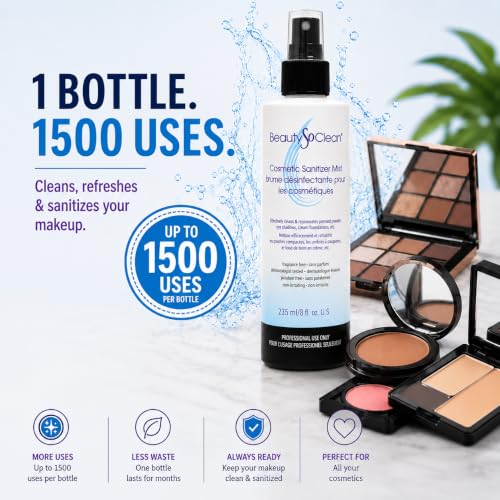 Beautysoclean Cosmetic Sanitizer Mist - 8oz Makeup Spray