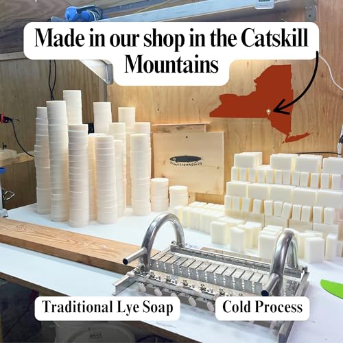 troutcreeksoaps¢ç Traditional Lard Soap + Coffee 8 Bars, 2.2lb | Natural, Unscented & Biodegradable | Handmade with Just 4 Simple Ingredients | Pig Tallow Bar Soap Made in the USA
