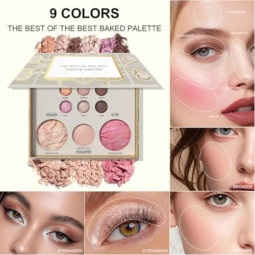 All-in-One Baked Makeup Palette – 6 Eyeshadows, Blush, Bronzer & Highlighter