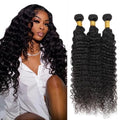 Unprocessed Brazilian Virgin Human Hair Bundles - 22-26 Inch Deep Wave Extensions