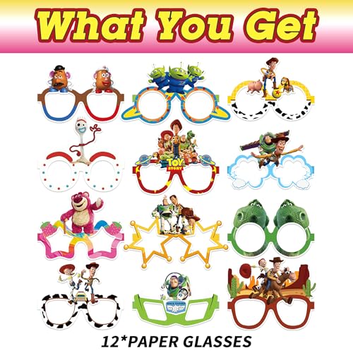 12-Pack Cartoon Role-Playing Party Glasses for Kids & Adults