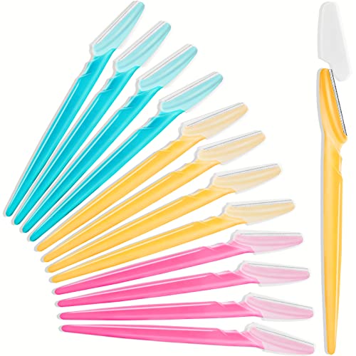 Eyebrow Razor Face Shavers for Women Men - 12 Pack Multipurpose Facial Hair Removal & Exfoliating Tools with Protective Covers - Variation of THIS listing