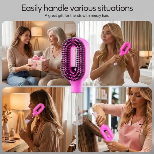 Anti-Frizz Hair Brush Spray Detangler for Dry & Tangled Hair