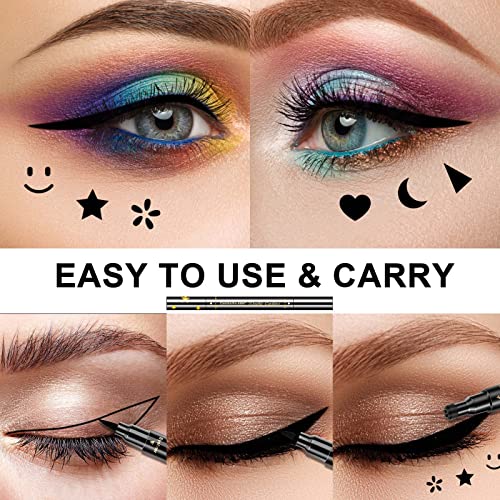 6 Pcs Double-Headed Eyeliner Stamp Set - Waterproof Liquid Liner