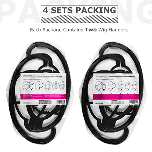 Dreamlover Hanging Wig Stand - 4 Pack Black Wig Holder