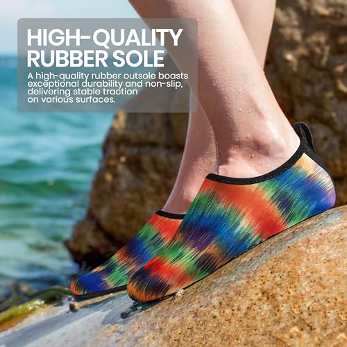 SEEKWAY Water Shoes Women Men Adult Quick-Dry Aqua Socks Barefoot Non Slip for Beach Swim River Pool Lake surf Black SK002(U)