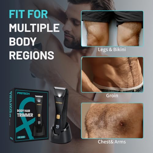 PRITECH Manscape Body Hair Trimmer - Ceramic Blade Wet/Dry