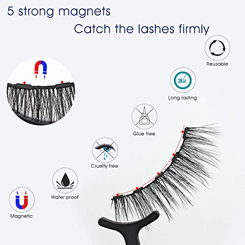 Alcastar Magnetic Eyelashes, Synthetic Fiber, Natural Look, Waterproof, No Glue Required (BA-Cat Eye10815)