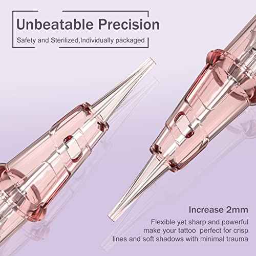 EZ Tattoo Cartridge Needles - 20Pcs #10 (1RL) Permanent Makeup SMP Bugpin Round Liner 0.3MM Microblading Hair Scalp for Pink Tattoo Supplies - PINKI 1001RL