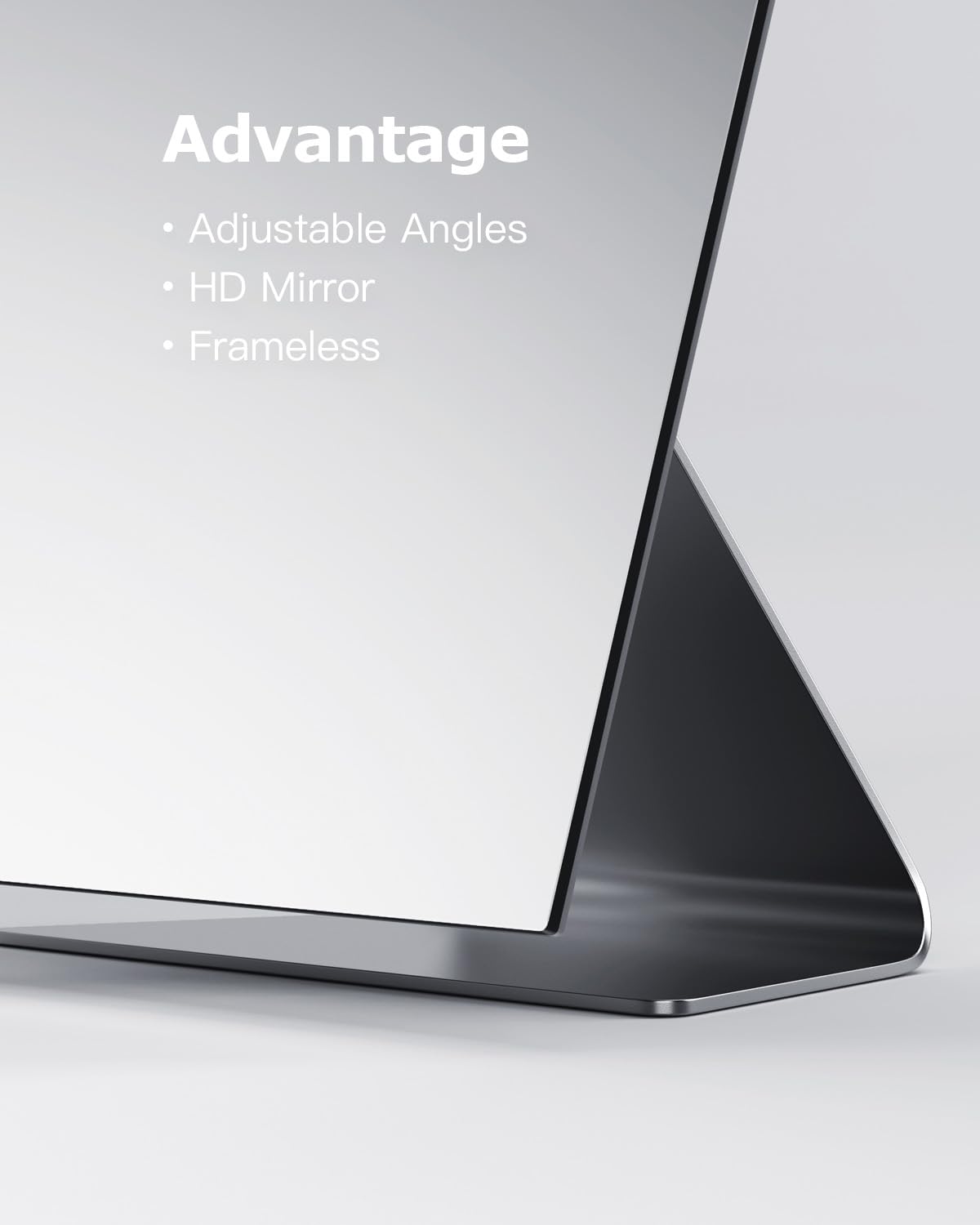 NEZZOE Rectangular Makeup Mirror, 12 Inch Metal Desk Mirror, Table Mirror with Stand, Vanity Mirror for Counter, Bedroom, Bathroom, Dorm