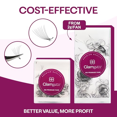 500 Premade Lash Fans | 3D-16D Volume Extensions | Glamgaze