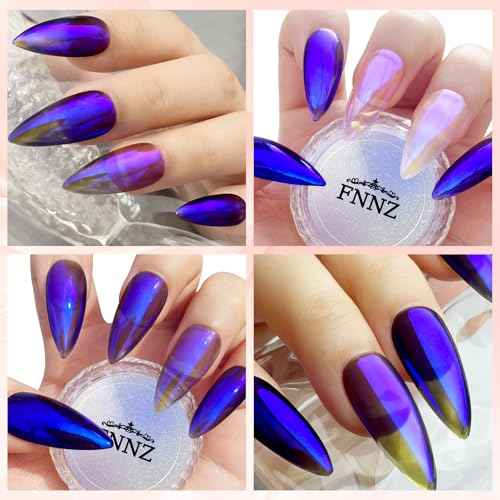 Unicorn Chrome Nail Powder, Aurora Unichrome Mermaid Aurora Pigment Pearlescent Nail Art Glitter Dust Decoration for Home DIY Salon Manicure - Galactic Dream