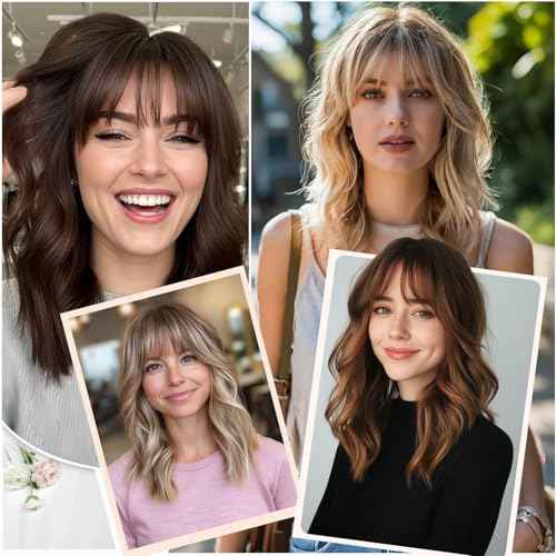 MARJORIE Hair Topper,Wavy Hair Toppers for Women 14inch Natural Looking Hairpiece with Wispy Bangs, Volume Booster Wiglet for Full Coverage, Quick Styling for Party/Date Night/Social/Content Creators
