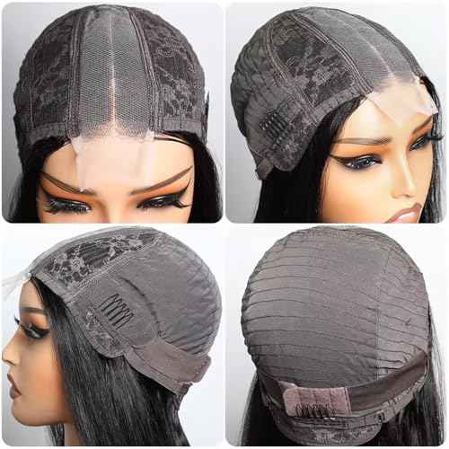 2 by 6 Kim K Glueless Wigs Human Hair Pre Plucked Easy Cut Middle Part Preference Human Hair wig 180% Wear and Go Wigs for Black Women (2¡¿6 black, 14 inch)