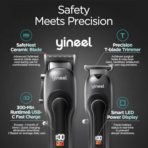 Yineel Cordless Hair Clippers for Men – Barber Kit
