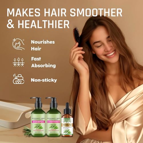 Rosemary Mint Shampoo & Conditioner Set for Strengthening Hair