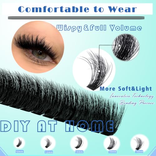 Lash Clusters 50D+60D Eyelash Extensions 10-18mm DIY