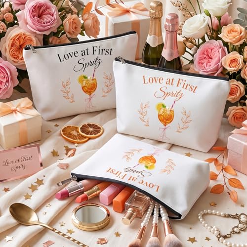 Chunful 9 Pcs Love at First Spritz Bridal Shower Makeup Bags