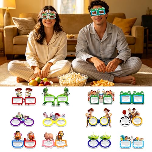 12-Pack Cartoon Theme Story Glasses for Parties & Dress Up