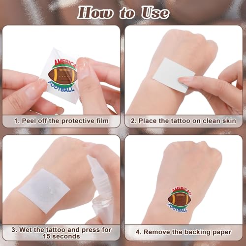 Fovths 144 Pcs Football Temporary Tattoos – 24 Designs, 6 Sheets for Team Parties