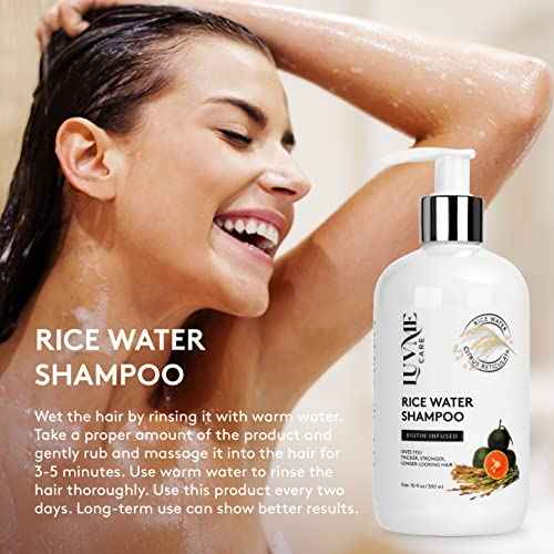 Rice Water Hair Thickening Shampoo with Biotin - Strengthening and Volumizing Shampoo for Thinning Hair, All Hair Types, Men and Women 10 Fl Oz